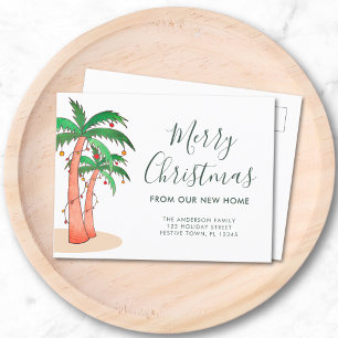 Postal De Anuncios Traslado a casa de Navidades de árbol de palmas