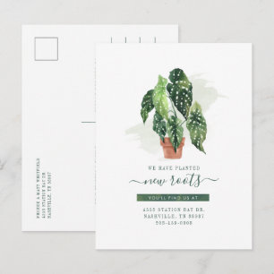 Postal De Anuncios Traslado botánico de la planta interior de acuarel