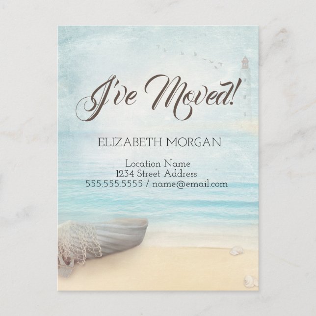 Postal De Anuncios Traslado del faro de barca de playa (Anverso)