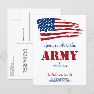 Postal De Anuncios Traslado militar PCS Nos hemos mudado Bandera de E