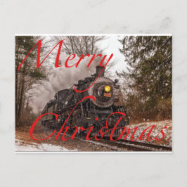 Postal De Anuncios Tren en la nieve Feliz Navidad