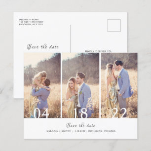 Postal De Anuncios Tres bodas de Collage de fotos salvan la fecha