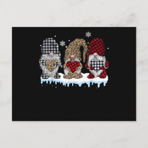 Postal De Anuncios Tres Gnomos En Navidad De Cuadros De Leopardo Búfa
