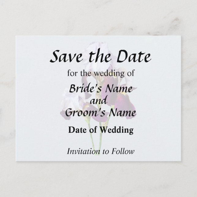 Postal De Anuncios Tres Lirios en Tonos Magenta (Anverso)