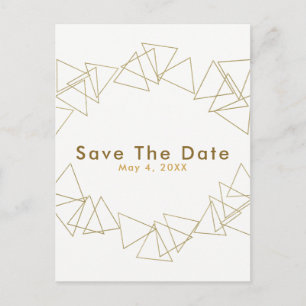 Postal De Anuncios Triángulos Geométricos Dorados Glam Modernos Anunc