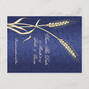Postal De Anuncios Trigo de crema azul país "guarda la fecha"