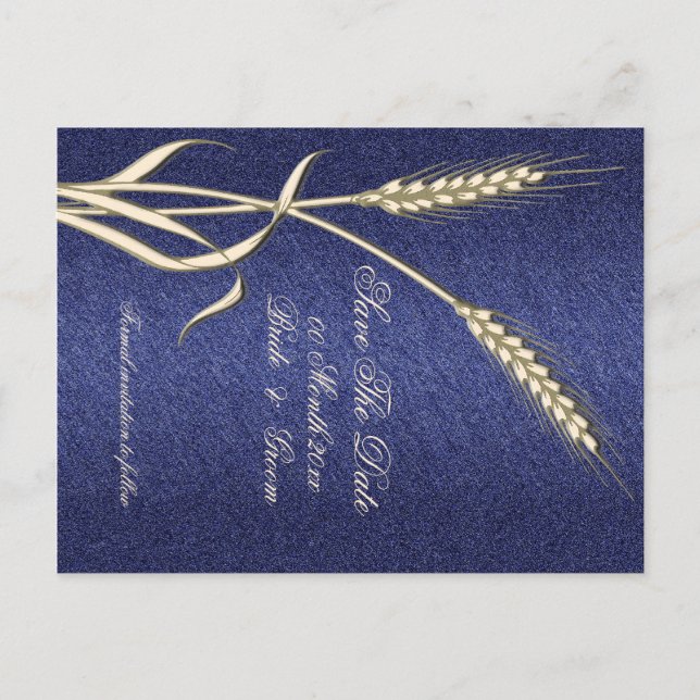 Postal De Anuncios Trigo de crema azul país "guarda la fecha" (Anverso)