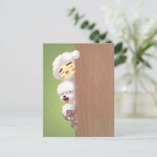 Postal De Anuncios Trío de Animales Espiando