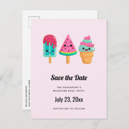 Postal De Anuncios Trío de helado delicioso Vibra de verano