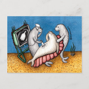 Postal De Anuncios Tristes focas terrestres Botella plástica del Día 