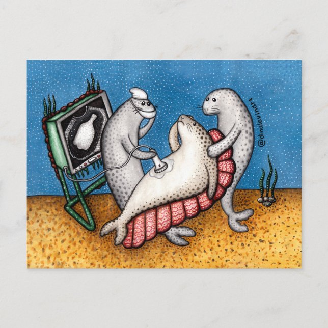 Postal De Anuncios Tristes focas terrestres Botella plástica del Día  (Anverso)