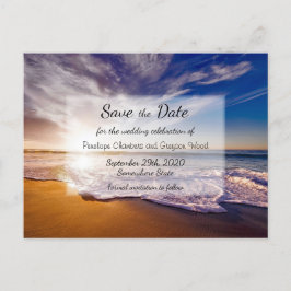 Postal De Anuncios Tropical Sunset Beach Wedding Salva la fecha