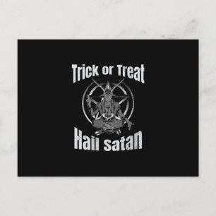 Postal De Anuncios Truco o trato Amén Satanás Pentagrama Cabra