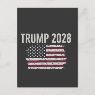 Postal De Anuncios Trump 2028 Bandera Estadounidense Elección Preside
