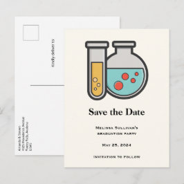 Postal De Anuncios Tubo de ensayo y vaso de precipitados de química