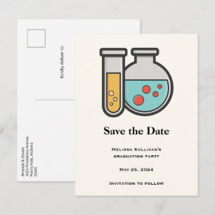 Postal De Anuncios Tubo de ensayo y vaso de precipitados de química