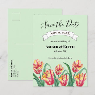 Postal De Anuncios Tulipanes Loro Amarillo Vibrante Ahorra La Fecha D