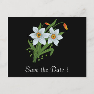 Postal De Anuncios Tulipanes y Narcisos Ahorre la Fecha Cumpleaños 80