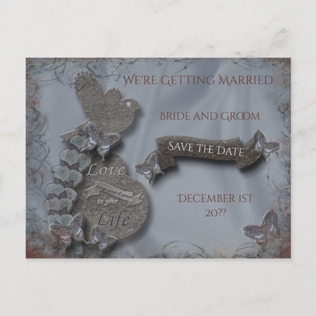 Postal De Anuncios Tundra Salvaje Guardar la Fecha (Anverso)