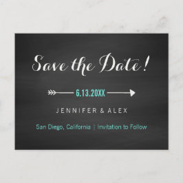 Postal De Anuncios Turquesa negra de tablón de colores y flecha Guard