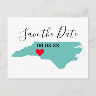 Postal De Anuncios Tus Colores Mapa de Carolina del Norte en Forma Sa