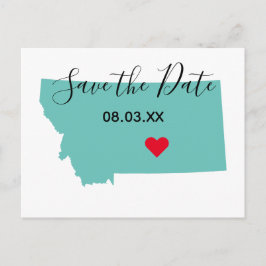 Postal De Anuncios Tus Colores Mapa de Montana en Forma Save the Date