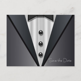 Postal De Anuncios Tuxedo y vestido guardar la fecha