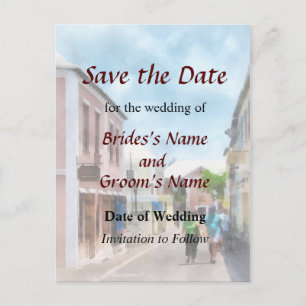 Postal De Anuncios Una calle en St. George Bermuda Save the Date