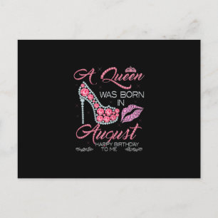 Postal De Anuncios Una Reina Nació En Agosto Regalo De Cumpleaños Par