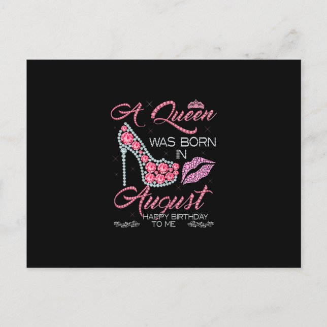 Postal De Anuncios Una reina nació en agosto regalo de cumpleaños par (Anverso)