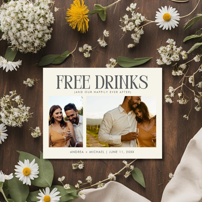 Postal De Anuncios Único Presupuesto de Foto de Boda para Guardar la  (Unique Budget Photo Wedding Save the Date)
