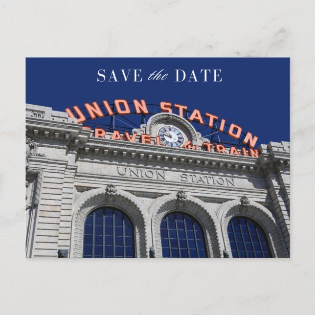 Postal De Anuncios Union Station Chicago Wedding Save the Date (Anverso)