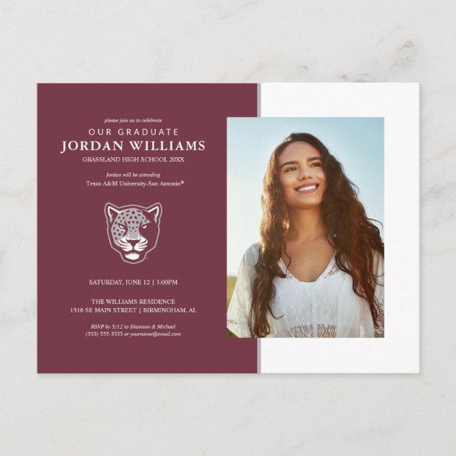 Postal De Anuncios Universidad A&M de Texas-San Antonio | Jaguares (Anverso)
