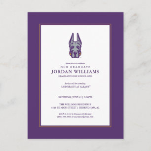 Postal De Anuncios Universidad de Albany Gran Cabeza de Mascota Dane