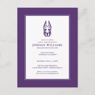 Postal De Anuncios Universidad de Albany Gran Cabeza de Mascota Dane