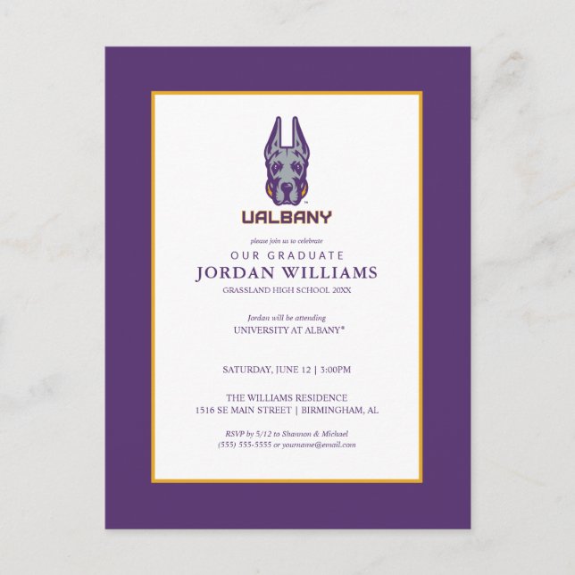 Postal De Anuncios Universidad de Albany Great Danes (Anverso)