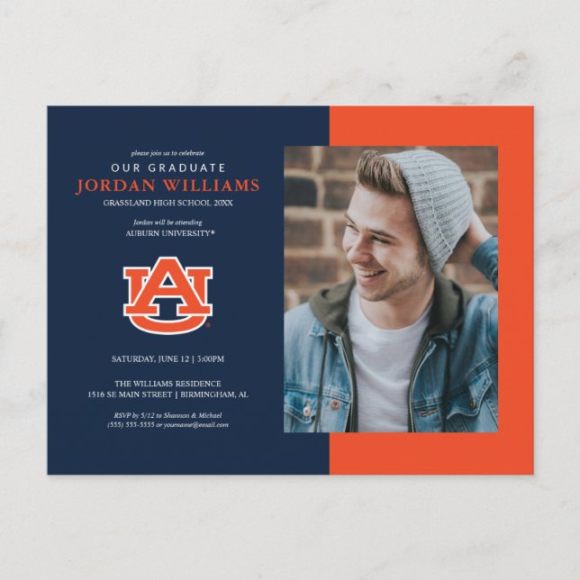 Postal De Anuncios Universidad de Auburn | Futuro Graduado (Anverso)