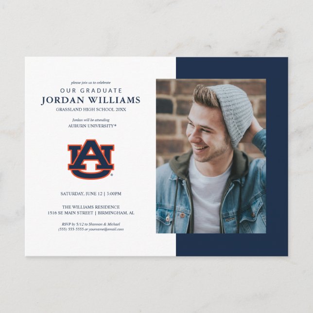 Postal De Anuncios Universidad de Auburn | Futuro graduado de Auburn (Anverso)