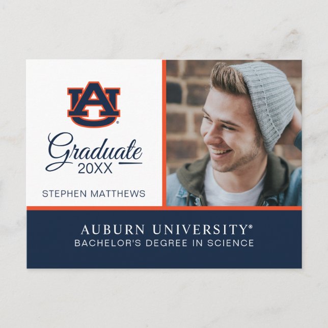 Postal De Anuncios Universidad de Auburn | Graduación (Anverso)
