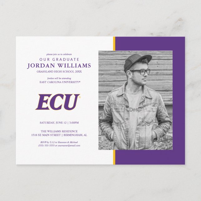 Postal De Anuncios Universidad de Carolina del Este | Logotipo ECU (Anverso)