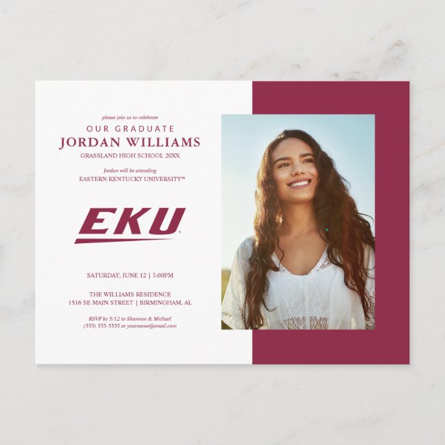 Postal De Anuncios Universidad de Eastern Kentucky | EKU (Anverso)