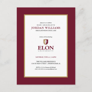 Postal De Anuncios Universidad de Elon   Graduación