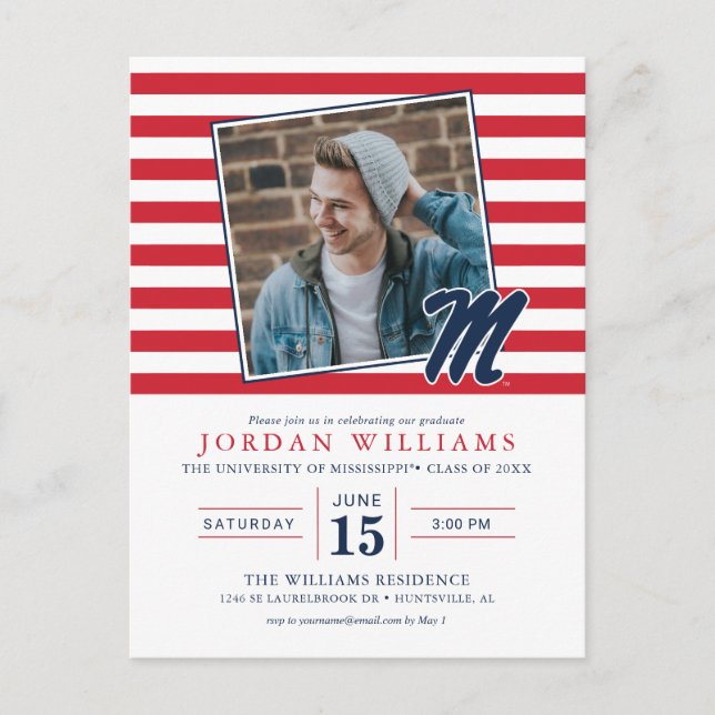 Postal De Anuncios Universidad de Mississippi | Script M (Anverso)
