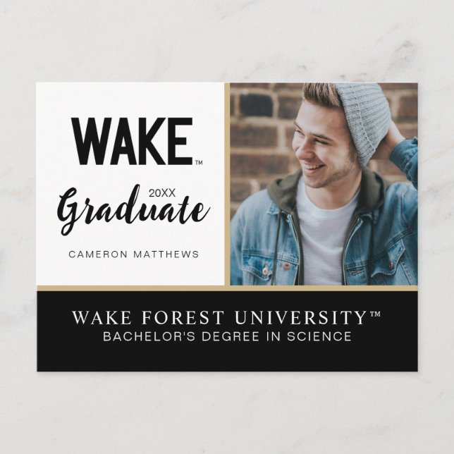Postal De Anuncios Universidad de Wake Forest | Wake Wordmark (Anverso)