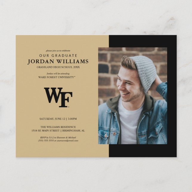 Postal De Anuncios Universidad Wake Forest | WF (Anverso)