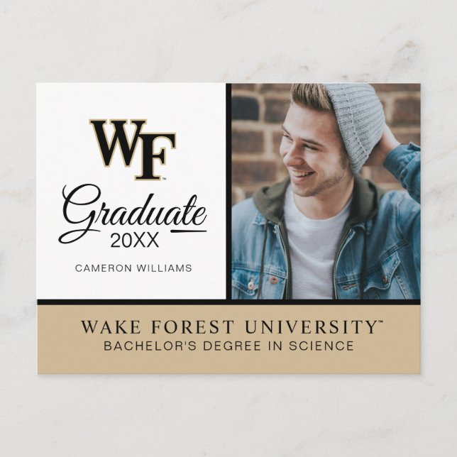 Postal De Anuncios Universidad Wake Forest | WF (Anverso)