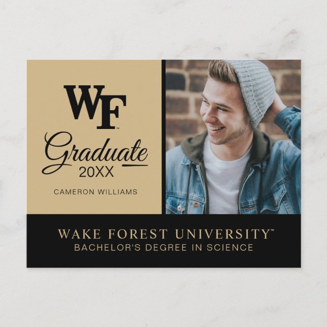 Postal De Anuncios Universidad Wake Forest | WF (Anverso)