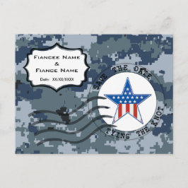 Postal De Anuncios USN Marina Avisa la Fecha y Estrella