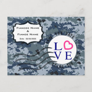 Postal De Anuncios USN Navy Fecha de Guardado y Amor