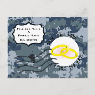 Postal De Anuncios USN Navy Fecha de guardado y anillos
